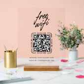Wifi Network QR Code Black Modern Business Acrylschild (Hochzeit)