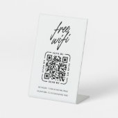 Wifi Network QR Code Black Modern Business Sockelschild (Vorderseite)