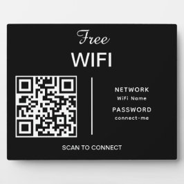 Wifi Network QR Code Scan to Connect Modern Black Fotoplatte