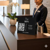 Wifi Network QR Code Scan to Connect Modern Black Fotoplatte