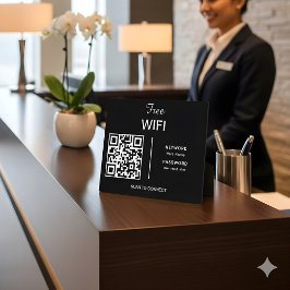 Wifi Network QR Code Scan to Connect Modern Black Fotoplatte