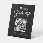 Wifi Network QR Code Schwarz Modernes Geschäft Sockelschild (Vorderseite)