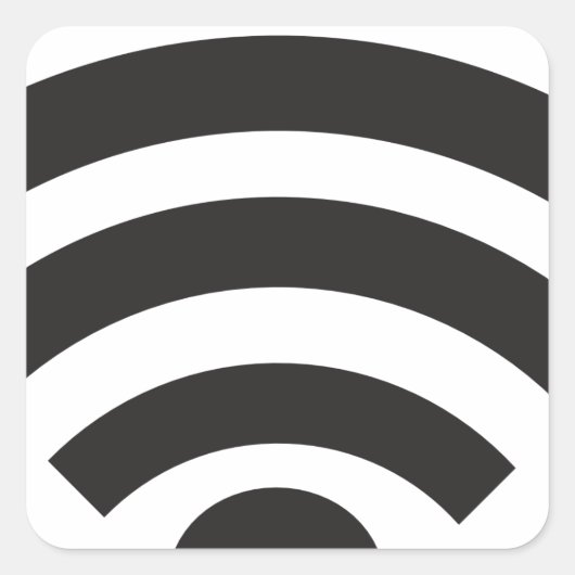 Wifi network symbol quadratischer aufkleber (Vorderseite)