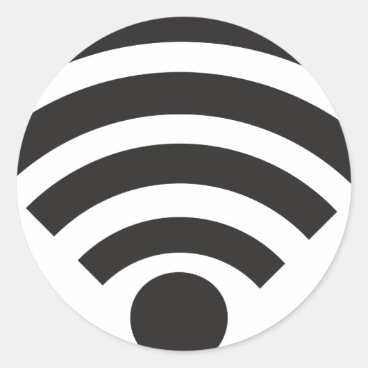 Wifi network symbol runder aufkleber (Vorderseite)