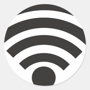 Wifi network symbol runder aufkleber