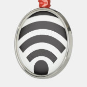 Wifi network symbol silbernes ornament (Links)