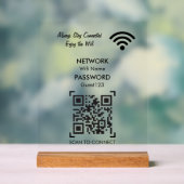 Wifi Network With QR Code Custom Text For Guests Acrylschild (Neutral)