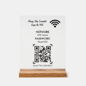 Wifi Network With QR Code Custom Text For Guests Acrylschild (Vorderseite)