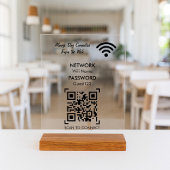 Wifi Network With QR Code Custom Text For Guests Acrylschild