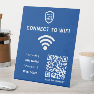 WiFi-Netzwerk   Blue QR Code Scan zum Verbinden Sockelschild
