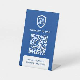 WiFi-Netzwerk Blue QR Code Scan zum Verbinden Sockelschild