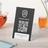WiFi-Netzwerk | Einloggen des schwarzen QR-Codes Sockelschild (In SItu)