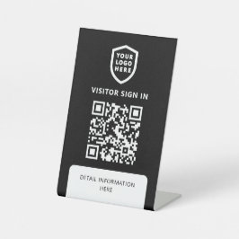 WiFi-Netzwerk | Einloggen des schwarzen QR-Codes Sockelschild