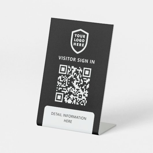 WiFi-Netzwerk | Einloggen des schwarzen QR-Codes Sockelschild (Vorderseite)