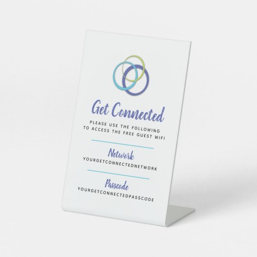 WiFi-Netzwerk-Passwort Gast-Info benutzerdefiniert Sockelschild (Vorderseite)