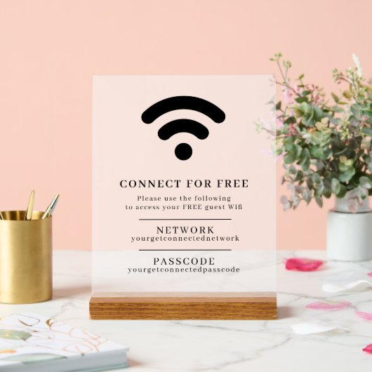 WiFi-Netzwerk-Passwort Gastinfo benutzerdefinierte Acrylschild (Hochzeit)