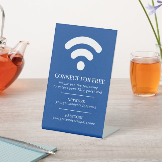 WiFi-Netzwerk-Passwort Gastinfo benutzerdefinierte Sockelschild (In SItu)