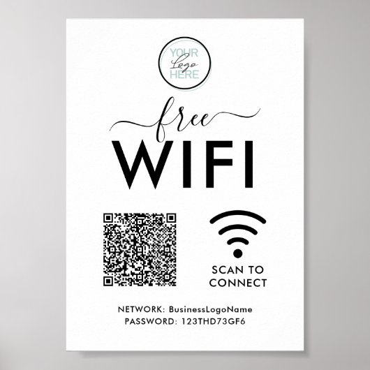 WIFI-Netzwerk-Passwort-QR-Code Poster (Vorne)