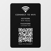 WiFi-Netzwerk | QR Code Internet Password Black Fensteraufkleber (Blatt)