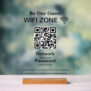 Wifi-Netzwerk   QR-Code-Internet-Scan zum Verbinde Acrylschild