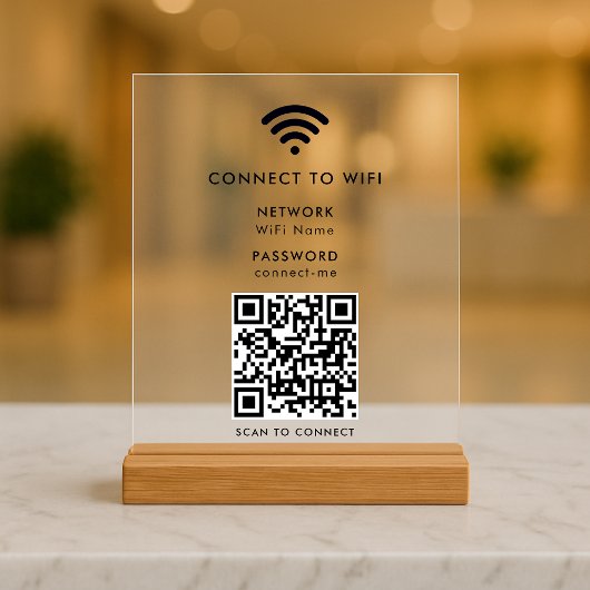 WiFi-Netzwerk | QR Code Internet Scan zum Verbinde Acrylschild