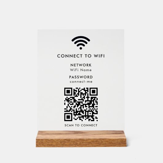 WiFi-Netzwerk | QR Code Internet Scan zum Verbinde Acrylschild (Vorderseite)