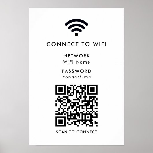 WiFi-Netzwerk | QR Code Internet Scan zum Verbinde Poster (Vorne)