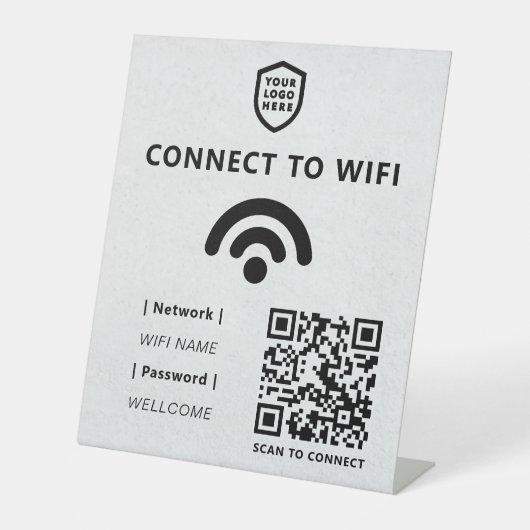 WiFi-Netzwerk | QR Code Internet Scan zum Verbinde Sockelschild (Vorderseite)