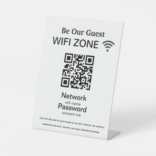 WiFi-Netzwerk | QR Code Internet Scan zum Verbinde Sockelschild (Vorderseite)