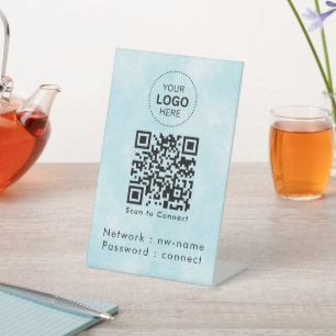 WiFi-Netzwerk QR-Code prüfen, um eine Verbindung Sockelschild