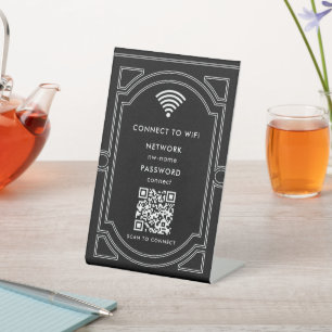 WiFi-Netzwerk QR-Code prüfen, um eine Verbindung Sockelschild