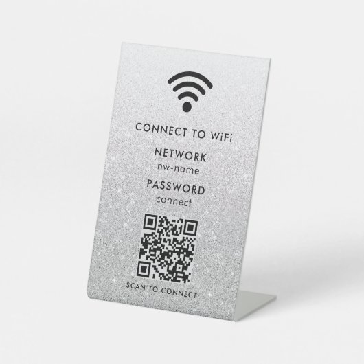 WiFi-Netzwerk | QR-Code prüfen, um eine Verbindung Sockelschild (Vorderseite)