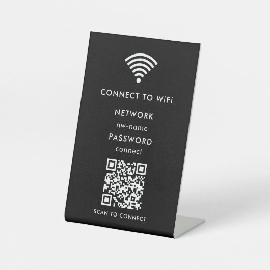 WiFi-Netzwerk | QR-Code prüfen, um eine Verbindung Sockelschild (Vorderseite)
