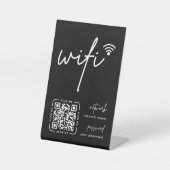 Wifi-Netzwerk-QR-Code Schwarz Moderne Geschäftswel Sockelschild (Vorderseite)