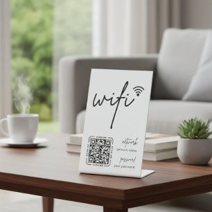 Wifi-Netzwerk-QR-Code Weiße Moderne Geschäftswelt Sockelschild