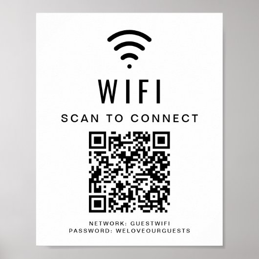 WiFi-Netzwerk-Scan zur Verbindung von QR-Code Poster (Vorne)
