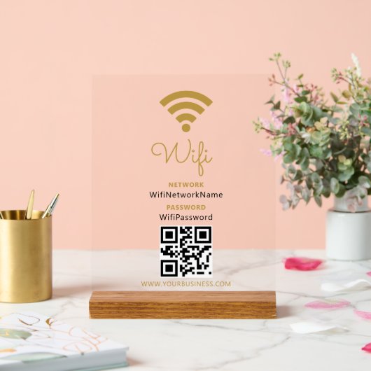 WiFi-Netzwerk- und Kennwortgeschäft Acrylschild (Hochzeit)