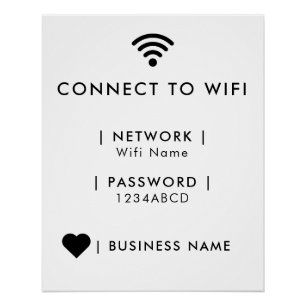 WiFi-Netzwerk- und Kennwortgeschäft Poster