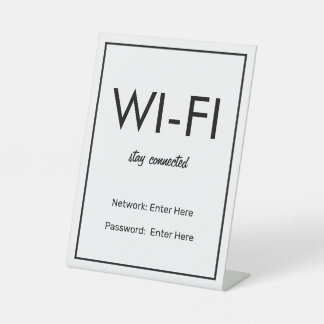 WiFi-Netzwerk- und Kennwortgeschäft Sockelschild