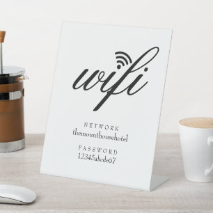 WiFi-Netzwerk- und Kennwortgeschäft Sockelschild