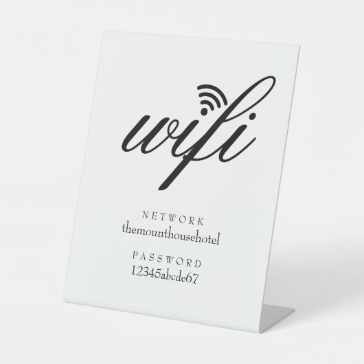 WiFi-Netzwerk- und Kennwortgeschäft Sockelschild (Vorderseite)