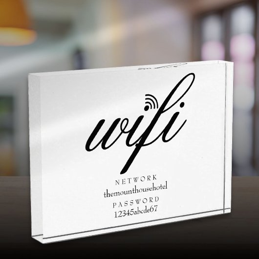 WiFi-Netzwerk- und Kennwortsignatur Fotoblock