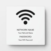 WiFi-Netzwerk und Kennwortsignatur mit eigener Mar Fotoplatte (Vorderseite)