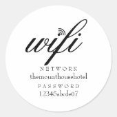 WiFi-Netzwerk- und Kennwortsignatur Runder Aufkleber (Vorderseite)