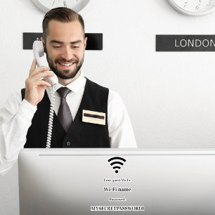 WiFi-Netzwerkkennwort des Gastkunden Aufkleber
