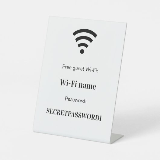WiFi-Netzwerkkennwort des Gastkunden Sockelschild (Vorderseite)