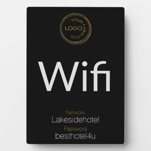 WiFi-Netzwerkkennwort für Unternehmen schwarz Fotoplatte (Vorderseite)