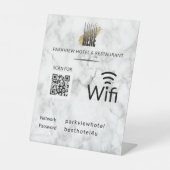Wifi-Netzwerkkennwort QR-Code Logo-Marble Pedestal Sockelschild (Vorderseite)