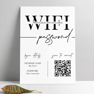 WIFI-Netzwerkkennwort QR-Code Schwarz & Weiß, mode Poster