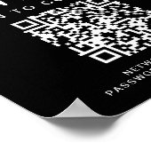 Wifi-Netzwerkscan, um QR-Code schwarz anzuschließe Poster (Ecke)
